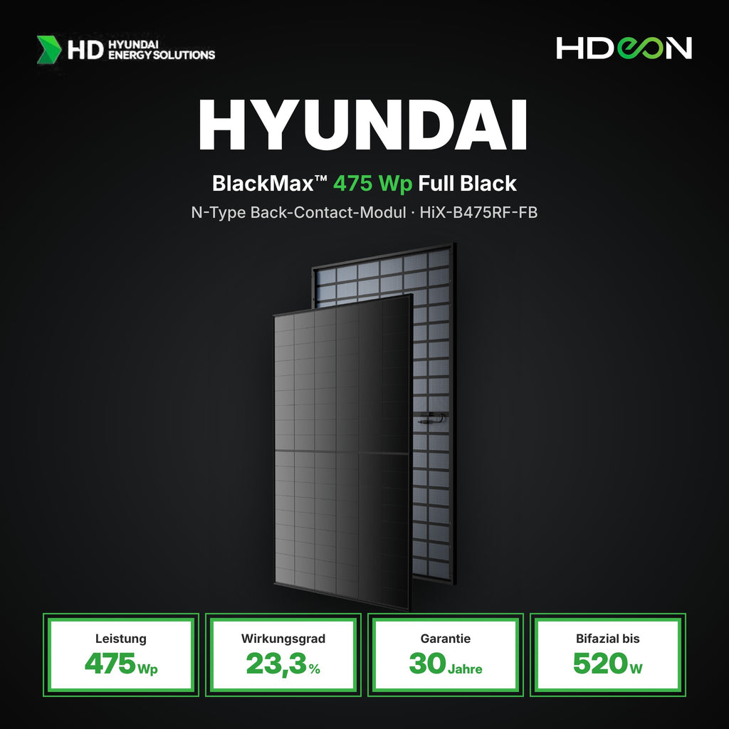 HD Hyundai BlackMax™ 475 Wp – Paket mit 888 Stk. PV-Modulen