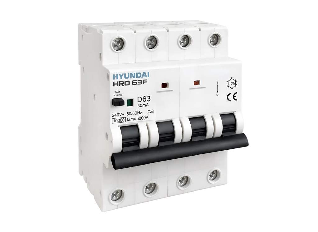 Hyundai FI/LS-Schalter RCBO 3P+N 6kA Typ A, 10–40A